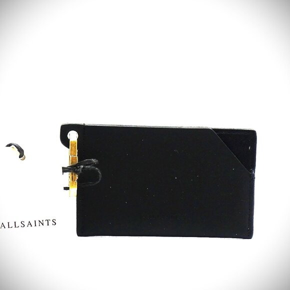 ALLSAINTS Hex Genuine Black Color Leather Cardholder - Picture 3 of 6